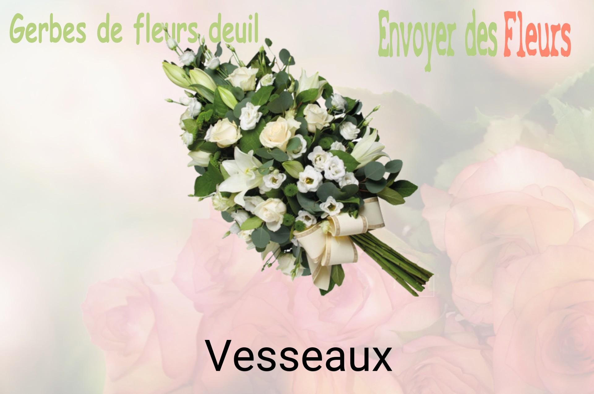 Gerbe de fleurs de deuil livrée à Vesseaux